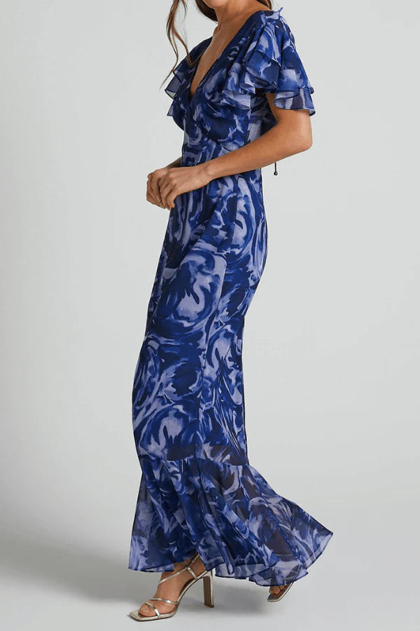 Robe De Soirée Évasée Élégante À Coupe Ajustée Pour Femme | Maxi