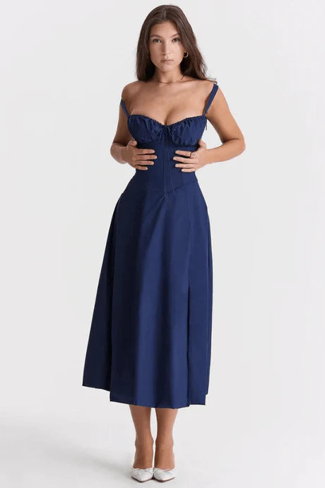 Robe D'été Évasée À Corset Élégant Pour Femme | Midi