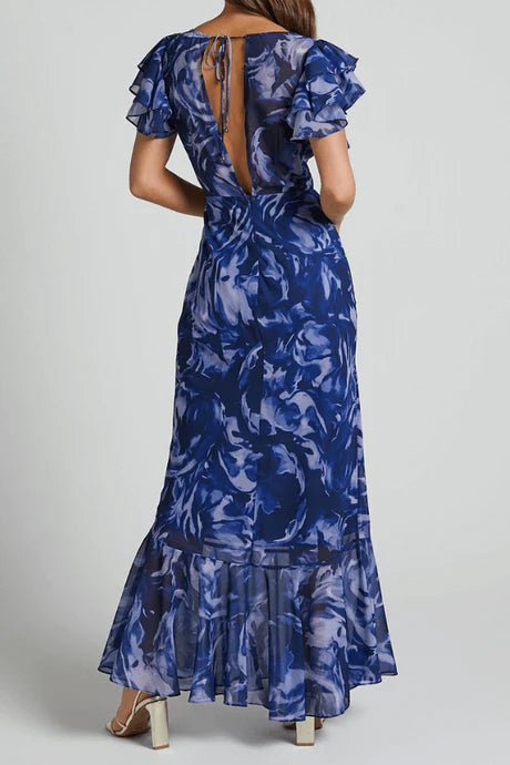 Robe De Soirée Évasée Élégante À Coupe Ajustée Pour Femme | Maxi