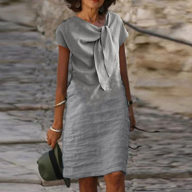 Robe De Gaine Élégante À Manches Courtes Pour Femme | Mini