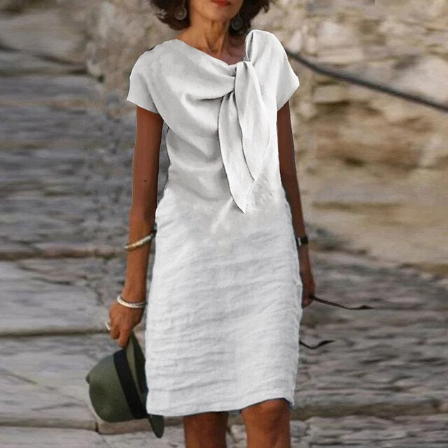 Robe De Gaine Élégante À Manches Courtes Pour Femme | Mini