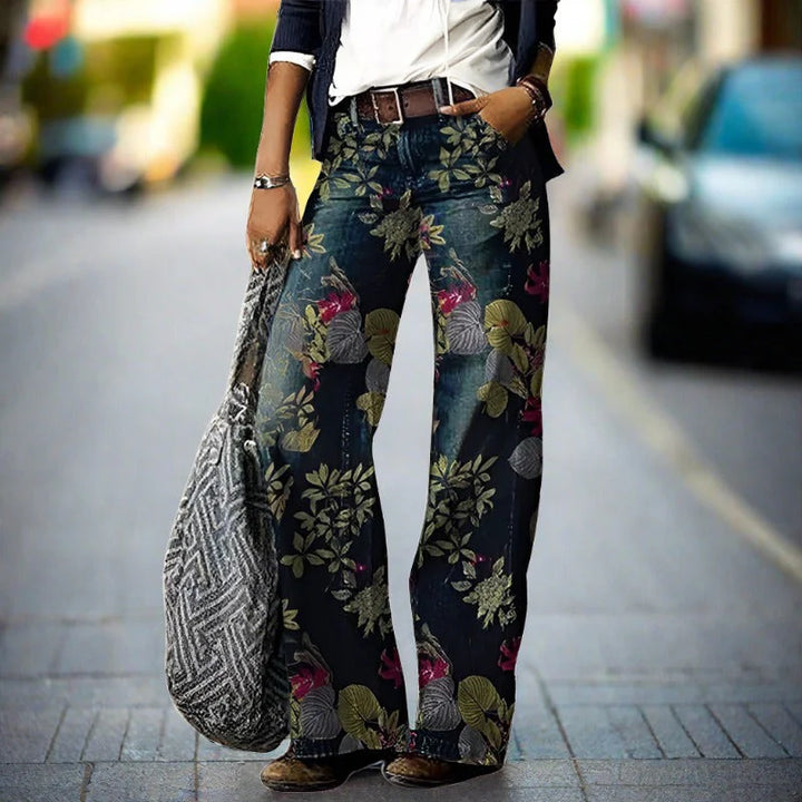 Jean Printed Casual Wide Leg For Women | My high