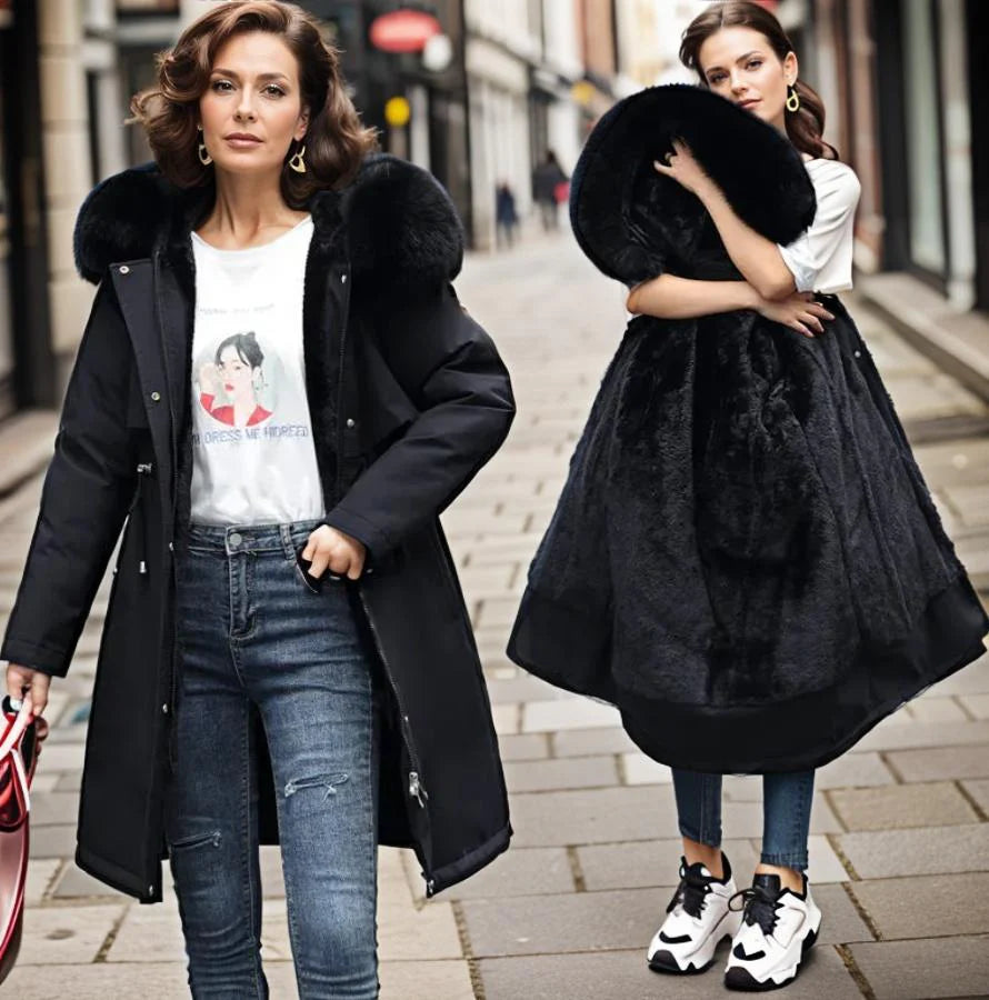 Veste Élégant Trench Parka D'hiver Pour Femmes | Long
