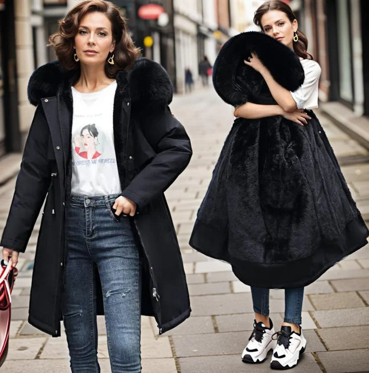Veste Élégant Trench Parka D'hiver Pour Femmes | Long