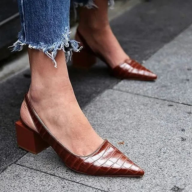 Sandales À Talons Élégantes Et Texturées Pour Femmes | Décontractées