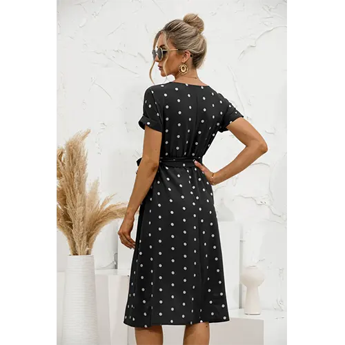 Zarina | Vestito Elegante a Pois Stampato | Midi