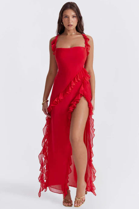 Robe Évasée Fendue Élégante Pour Femme | Maxi