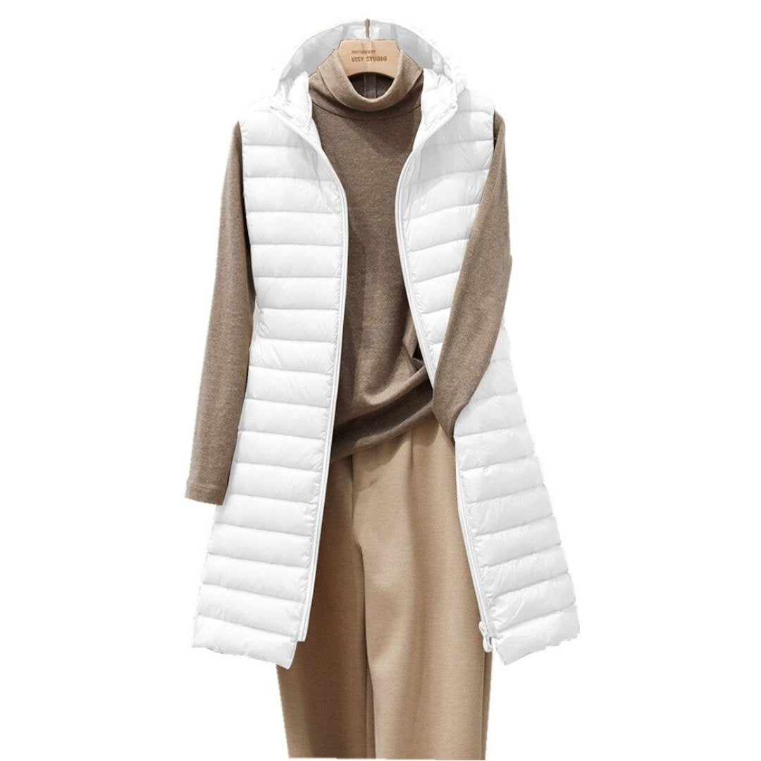 Margauxem | Élégante Veste Matelassée Sans Manches Pour Femmes | Longue