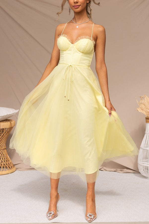 Hochzeitsgastkleid mit Korsett für Frauen | Midi