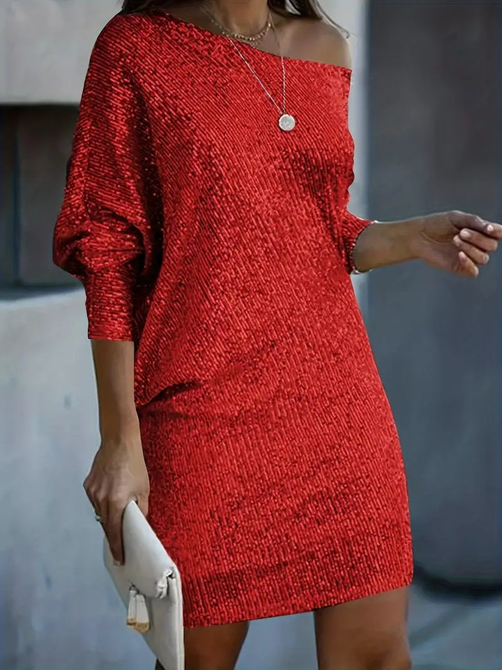 Leonie | Robe de soirée avec paillettes contrastantes