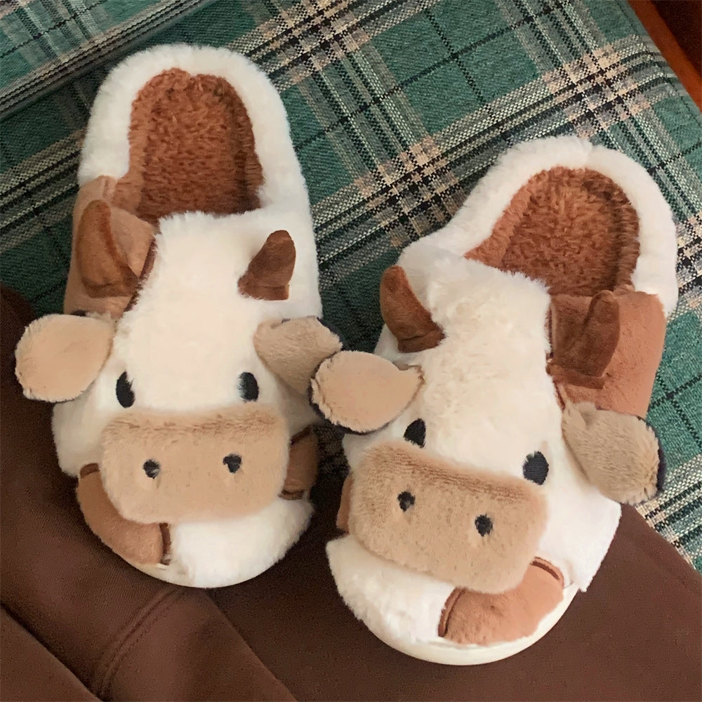 Femmes Hiver Chaussons De Vache Chauds | Doux