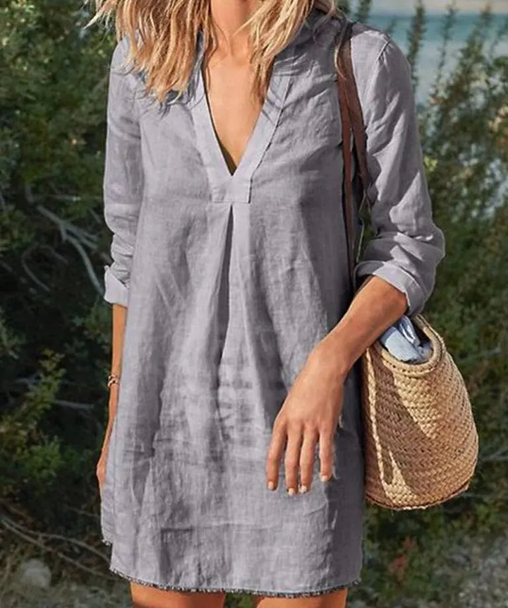 Robe De Plage D'été À Manches 3/4 Pour Femmes | Mini