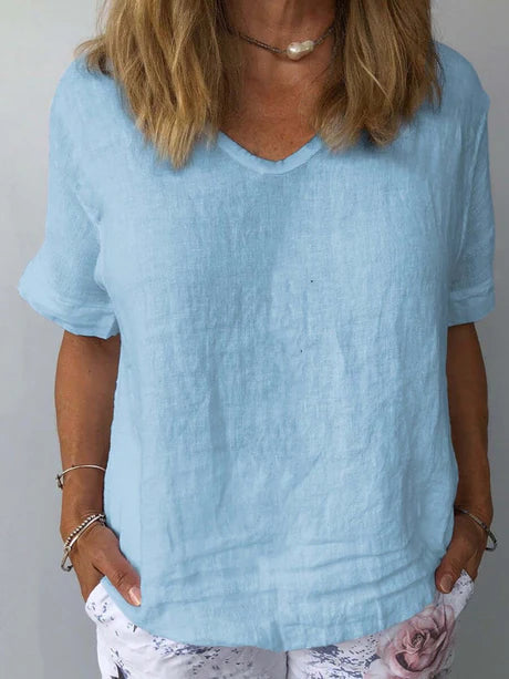 Comfortable Summer V-Neck T-Shirt for Women | Chic
