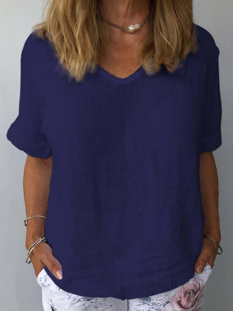 Comfortable Summer V-Neck T-Shirt for Women | Chic