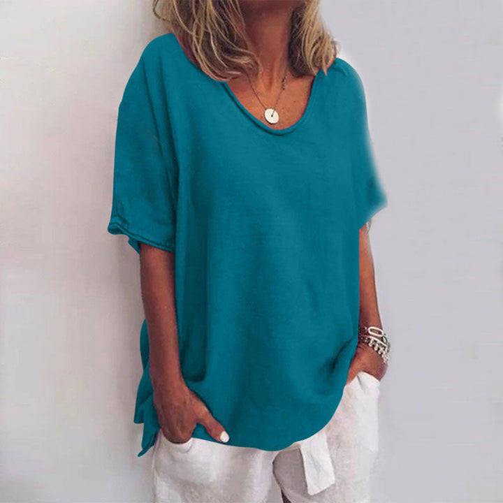 Lässige Übergroße Bluse Für Frauen | Kurze Ärmel