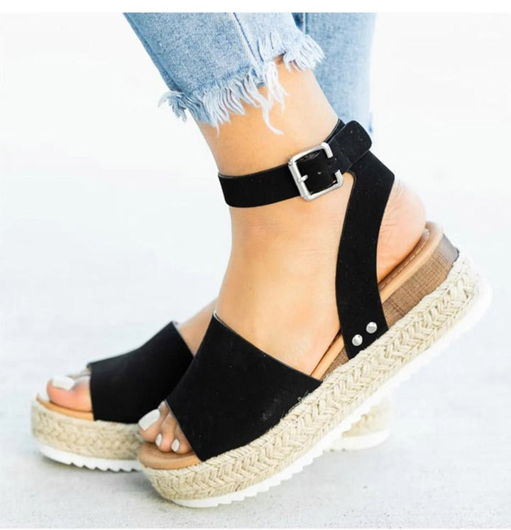 Femmes Coin Confortable Sandales Plateforme | Orteils Ouverts