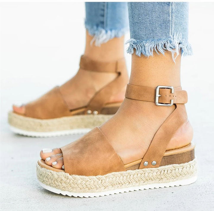 Femmes Coin Confortable Sandales Plateforme | Orteils Ouverts