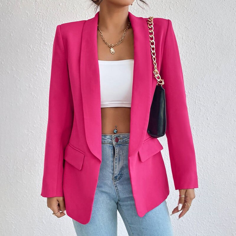 Femmes Élégantes Blazer Ouvert Sur Le Devant | Manches Longues