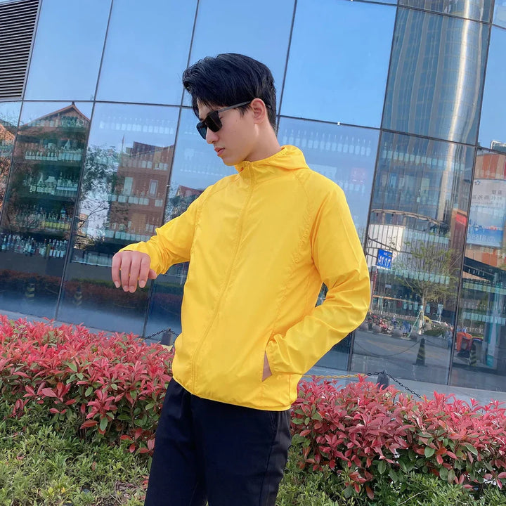 Veste À Capuche Zippée Pour Homme | Coupe Vent