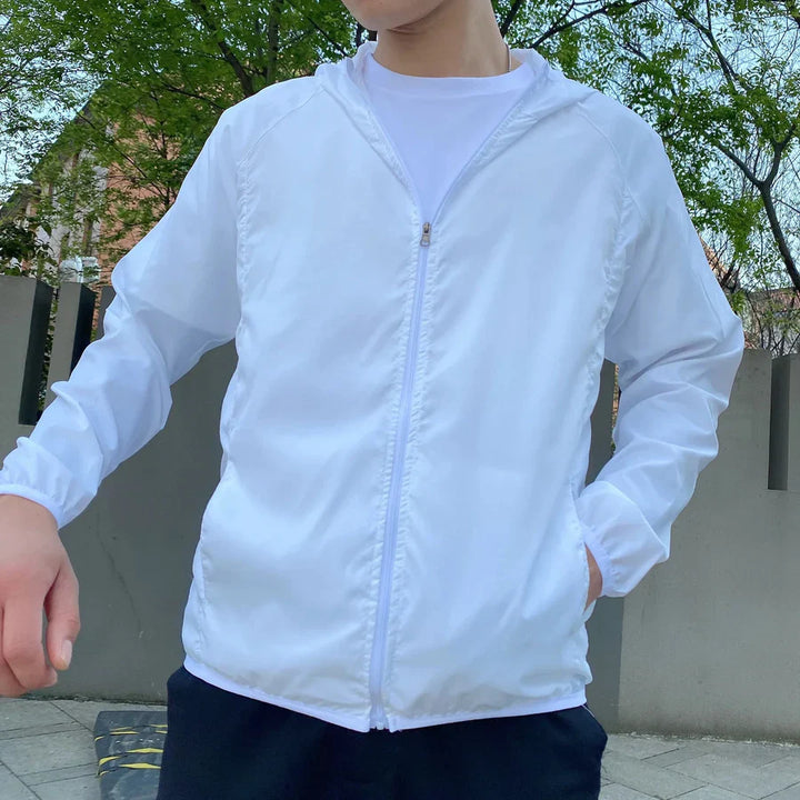 Veste À Capuche Zippée Pour Homme | Coupe Vent