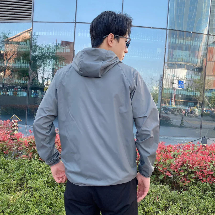 Veste À Capuche Zippée Pour Homme | Coupe Vent