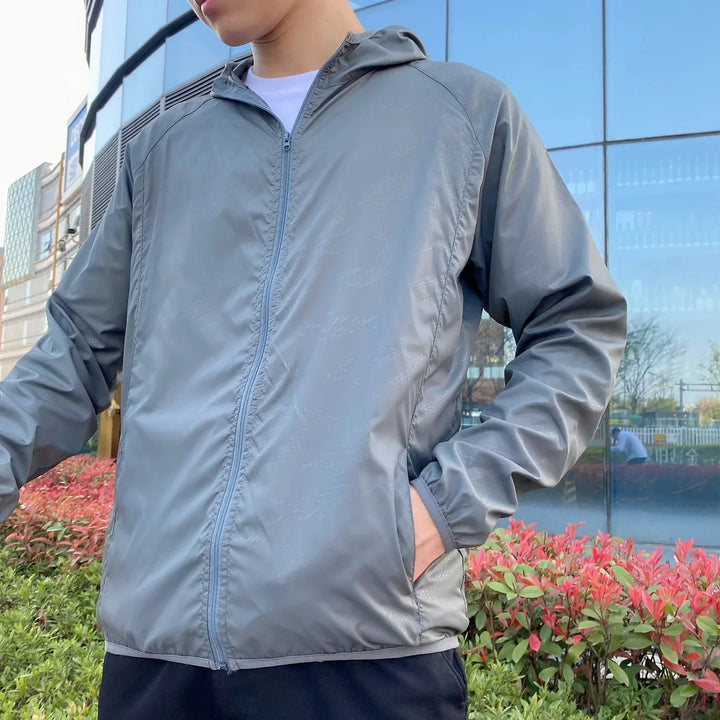 Veste À Capuche Zippée Pour Homme | Coupe Vent