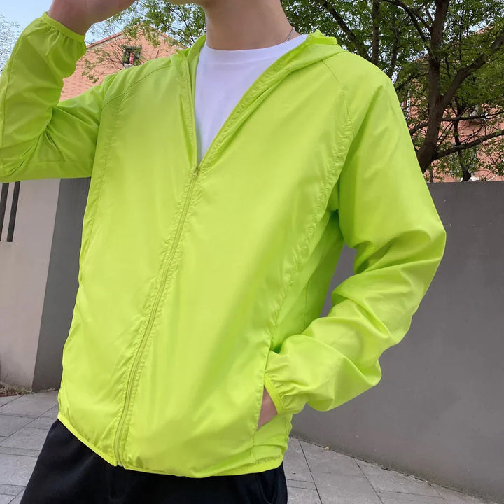 Veste À Capuche Zippée Pour Homme | Coupe Vent