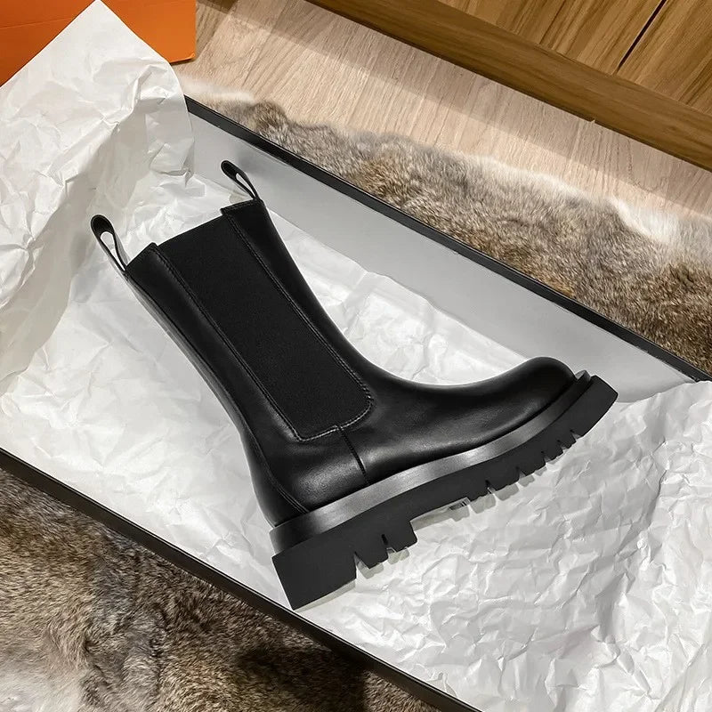 Femmes Noir Slip Sur Cheville Bottes | Stylé
