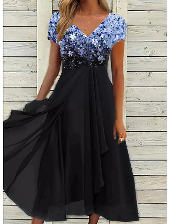 Elegantes Pailletten-Hochzeitsgastkleid für Frauen | Midi