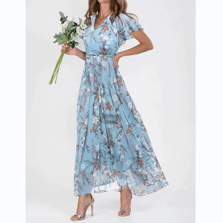 Robe D'été Florale Élégante Pour Femmes | Maxi