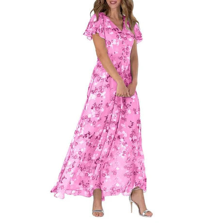 Robe D'été Florale Élégante Pour Femmes | Maxi