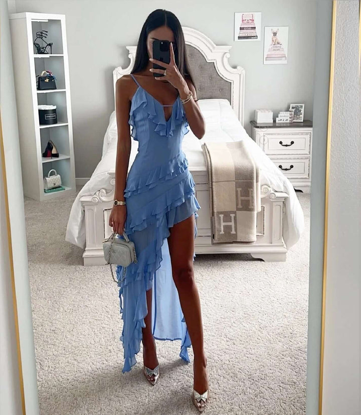 Robe De Soirée Asymétrique Évasée Élégante Pour Femme | Maxi