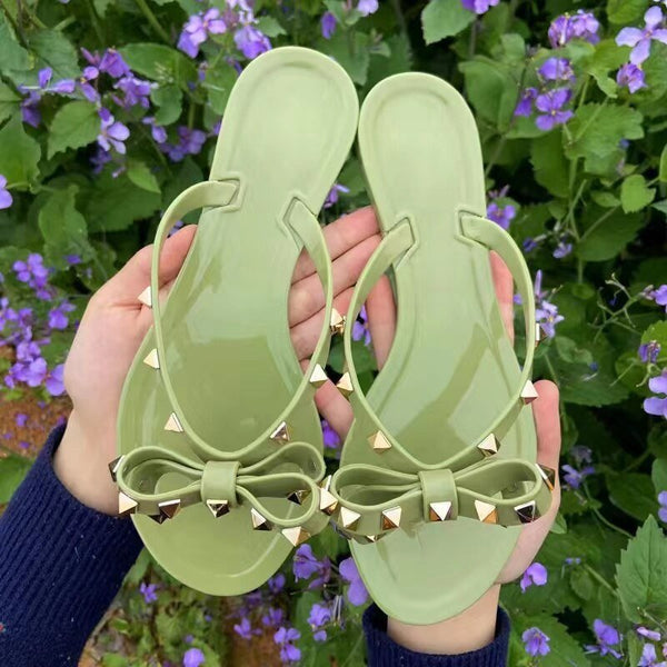 Sommerliche, lässige Sandalen mit Nieten für Frauen | Plat