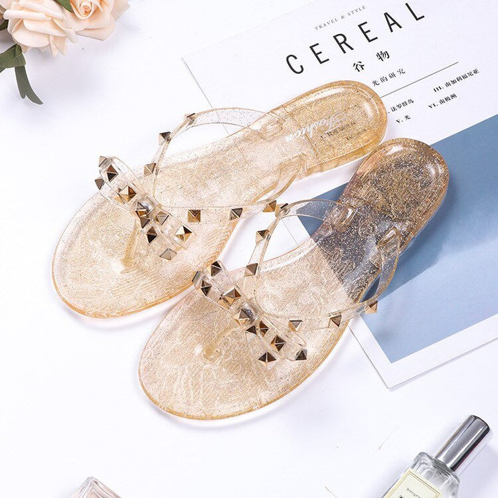 Sommerliche, lässige Sandalen mit Nieten für Frauen | Plat